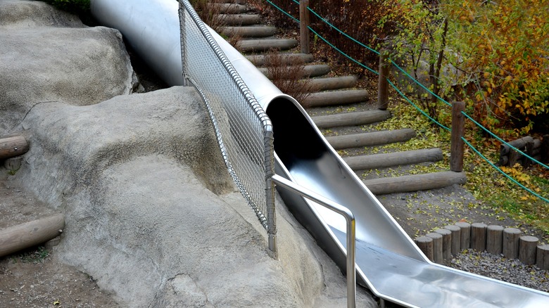 metal slide down a hill