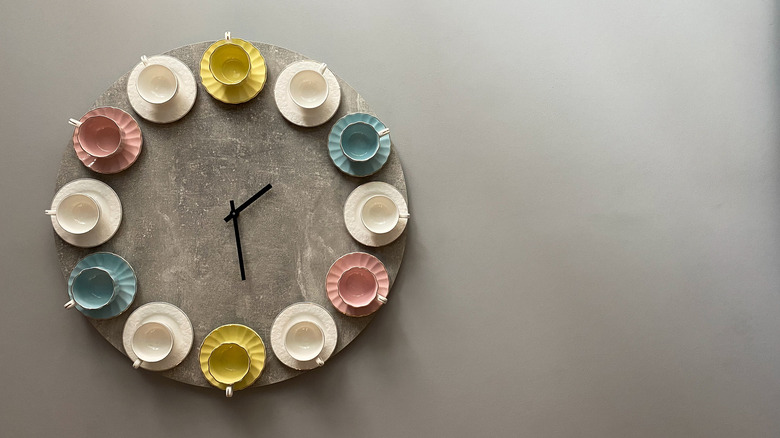 wall clock with cups