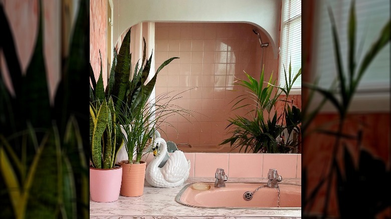 Vintage pink bathroom