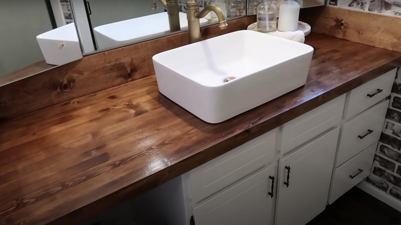 mahogany countertop vanity