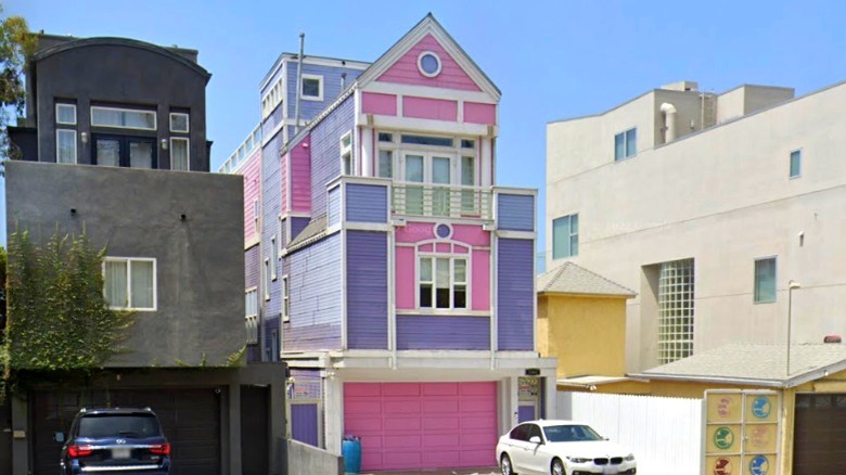 Pink and purple beach house