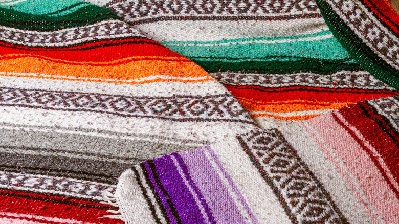 Blankets with a Southwestern pattern