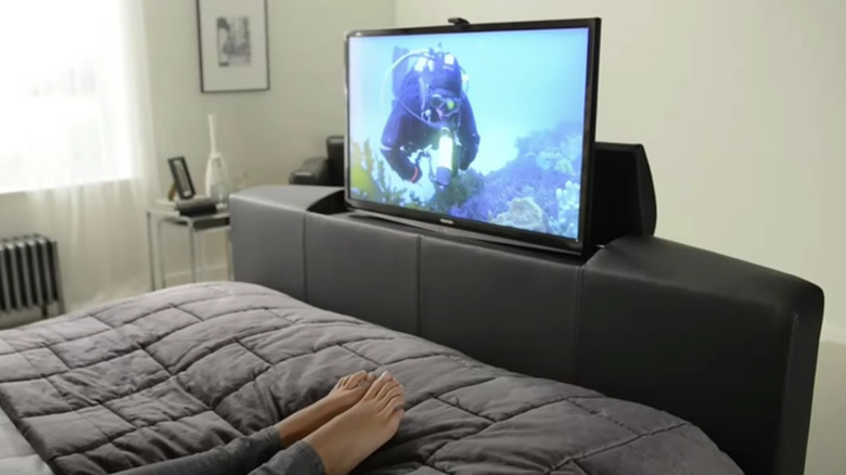 TV in a bed