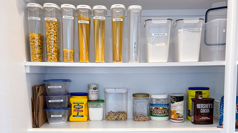pantry organized by food use