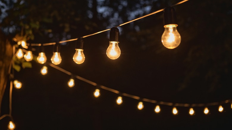 string lights on patio