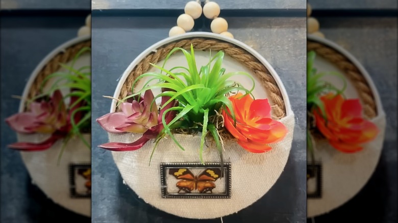 mini plant decor in jar lid