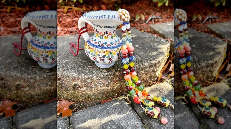 pouring pitcher beaded suncatcher