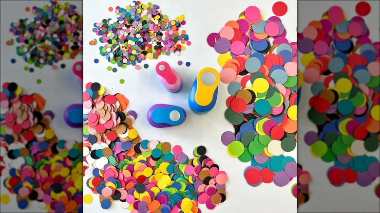 hole punch multicolored confetti