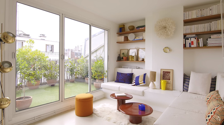 Bright white living room