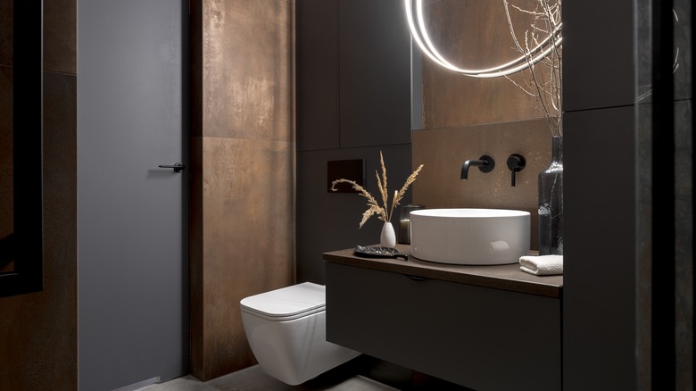 Dark brown bathroom