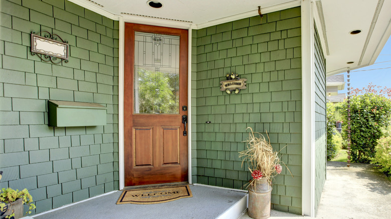 Porch with green paint