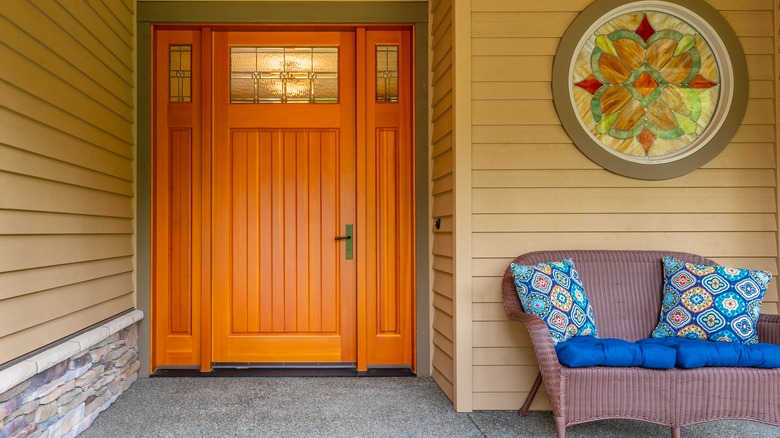 Porch with deep tan paint