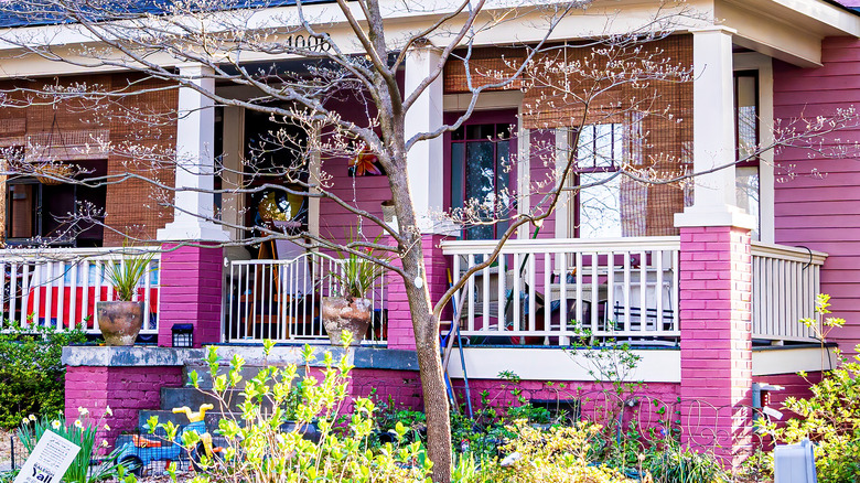 Porch with pink paint