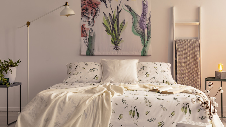 Floral patterned bedroom
