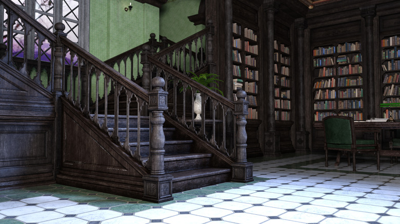 Dark Victorian library