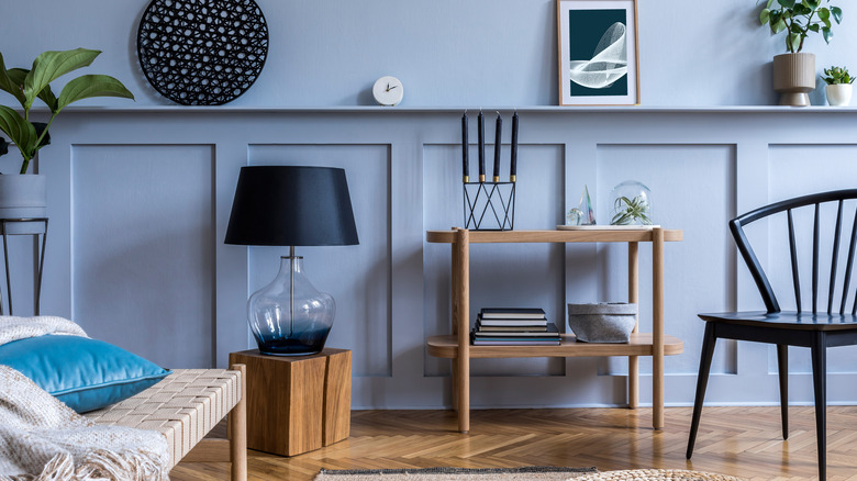 Light blue Scandinavian living room