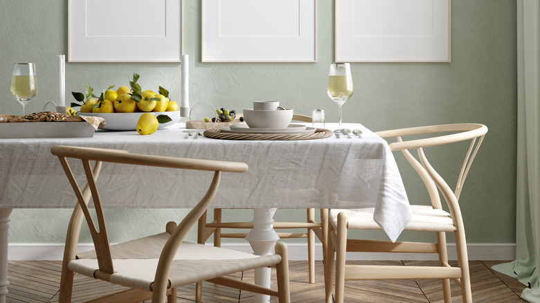 White Scandinavian dining room