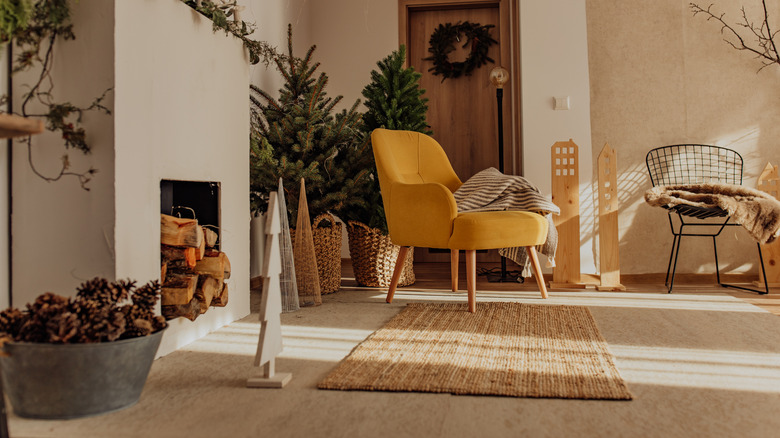 Yellow chair living room