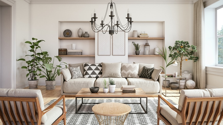 Black and white living room