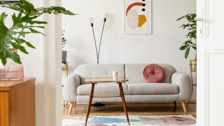 Warm toned Scandinavian living room