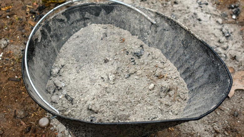 Bucket of wood ashes