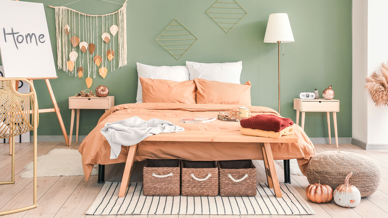 Bright orange and white sheets