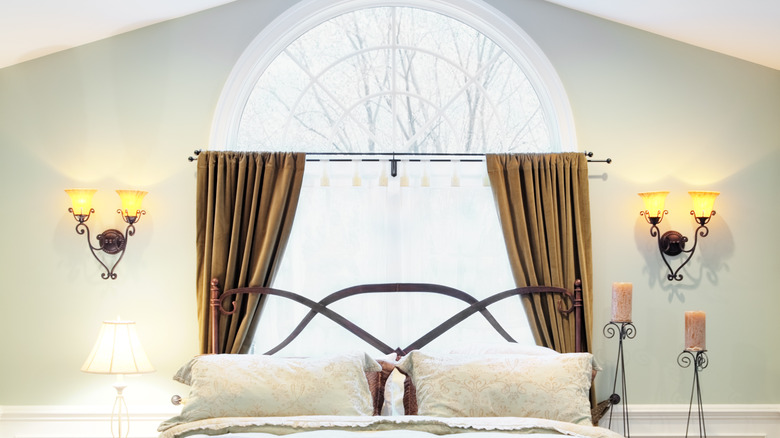 Curtains and voiles covering window