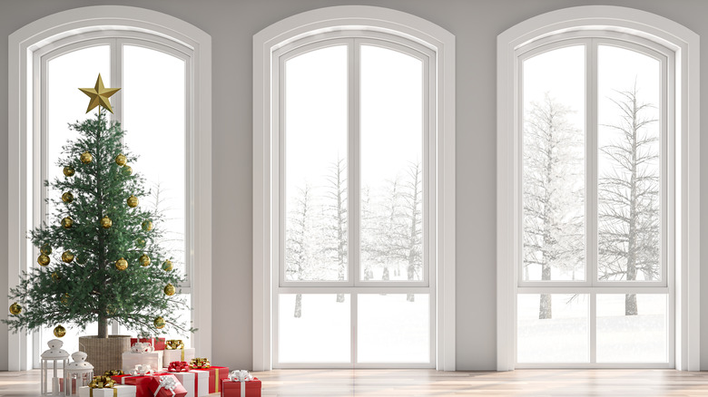 white arched windows