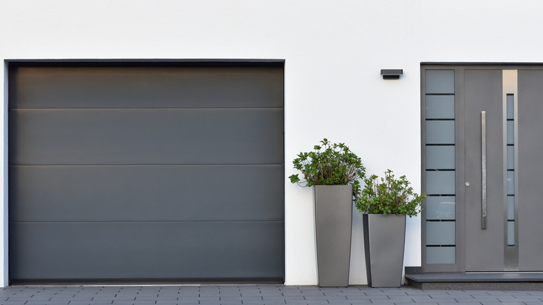 Modern grey garage