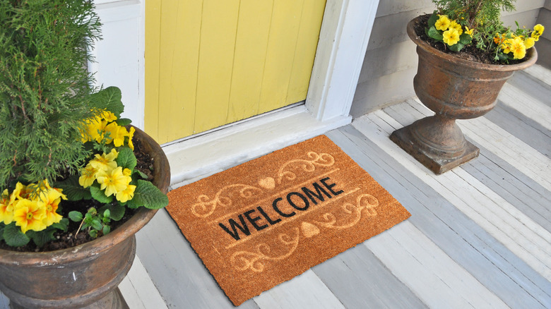 Painted striped porch