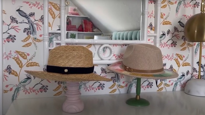 hat racks with hats