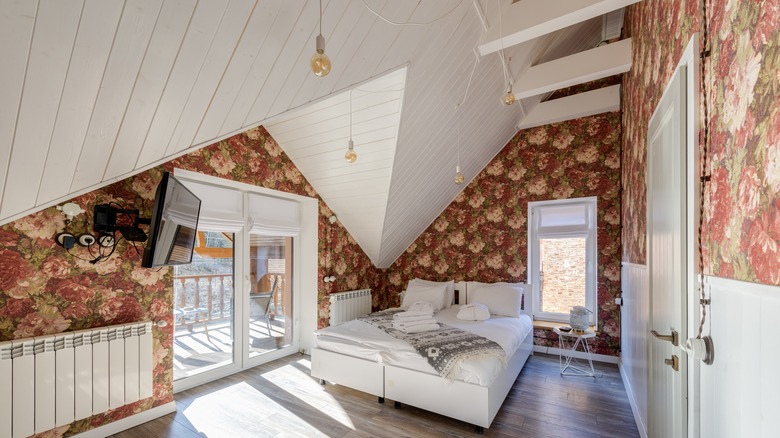 White Themed Attic Bedroom