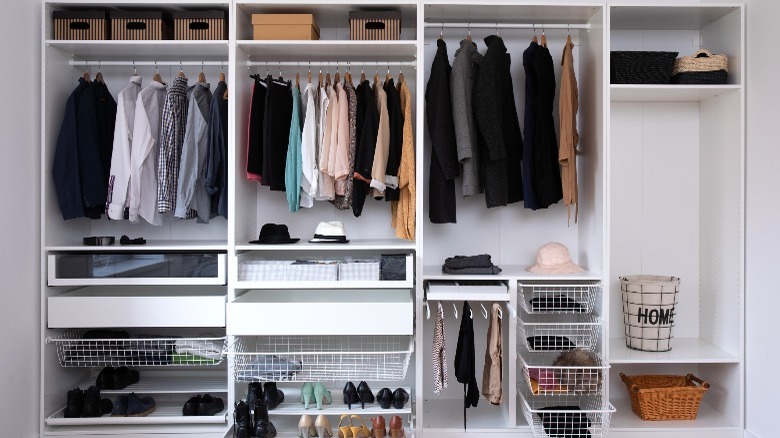 Clothes in closet system