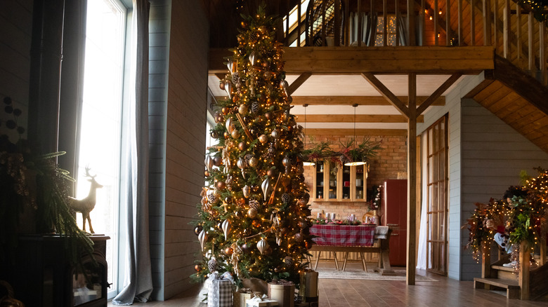 Christmas tree and greenery