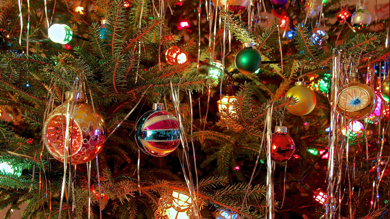 colorful, old-fashioned Christmas ornaments