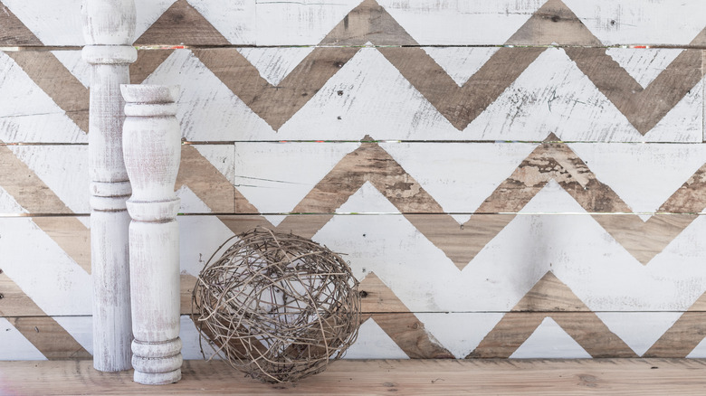 shiplap with a chevron pattern