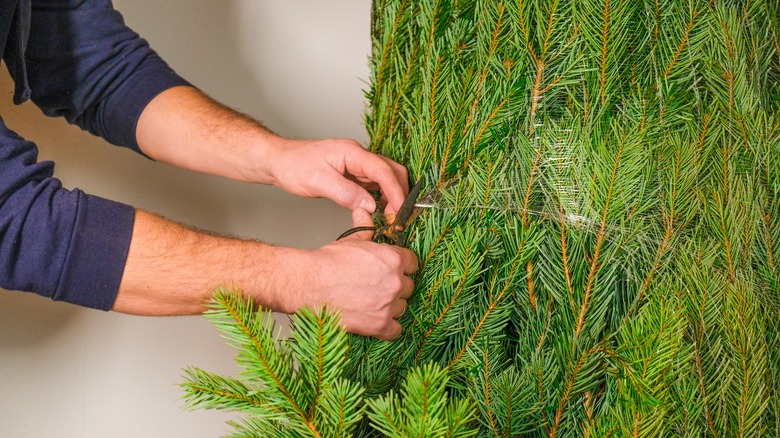 unpacking a christmas tree