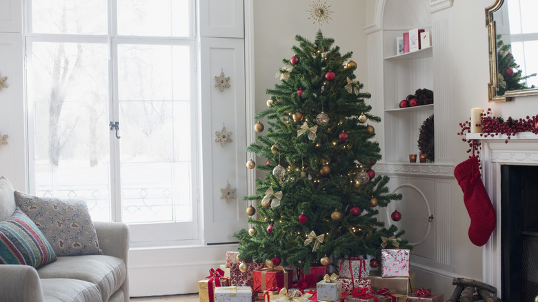 Christmas tree in a corner