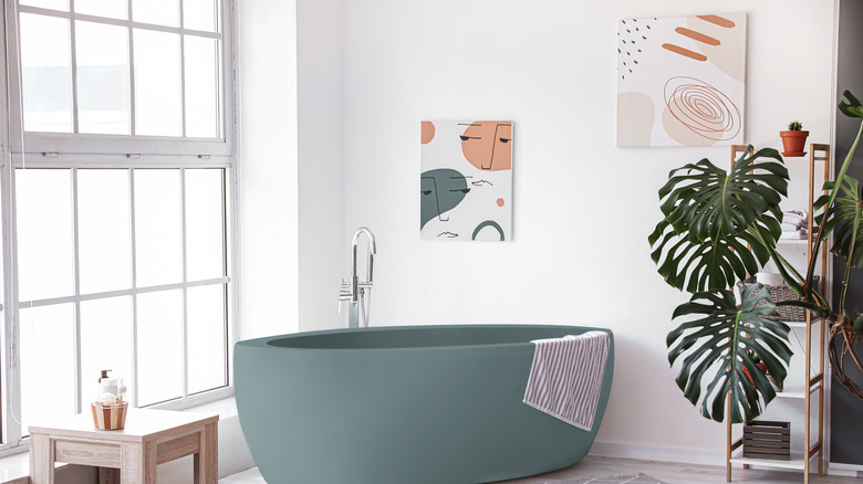 art above a bathtub