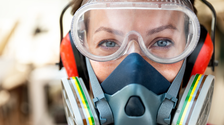 Woman wearing construction PPE