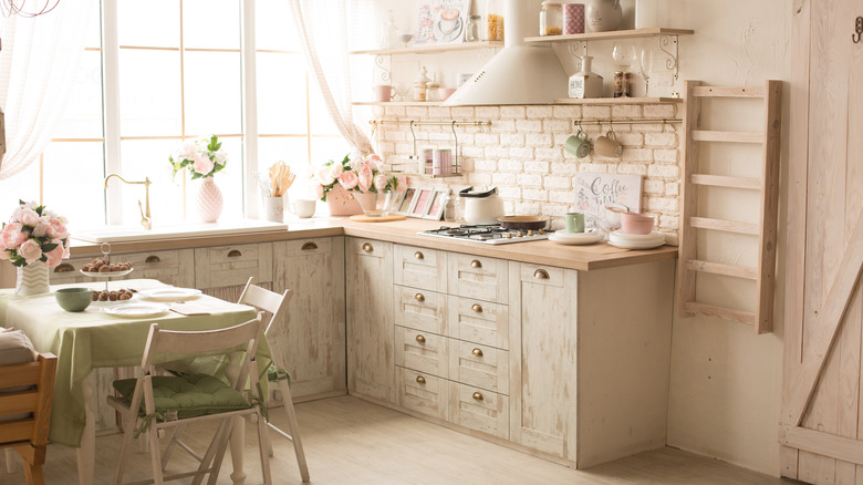 Bright white English kitchen