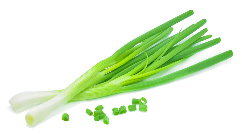 Scallion bunch with cuttings