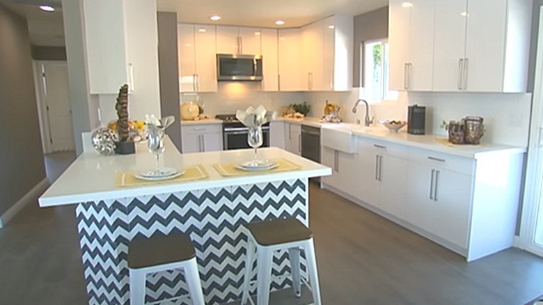 Modern kitchen with chevron design