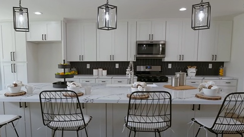 Black and white farmhouse kitchen