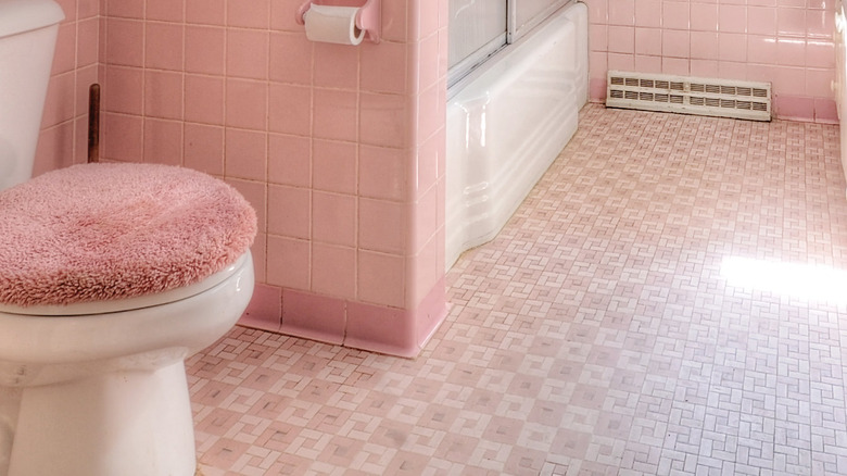 Pink mosaic tile