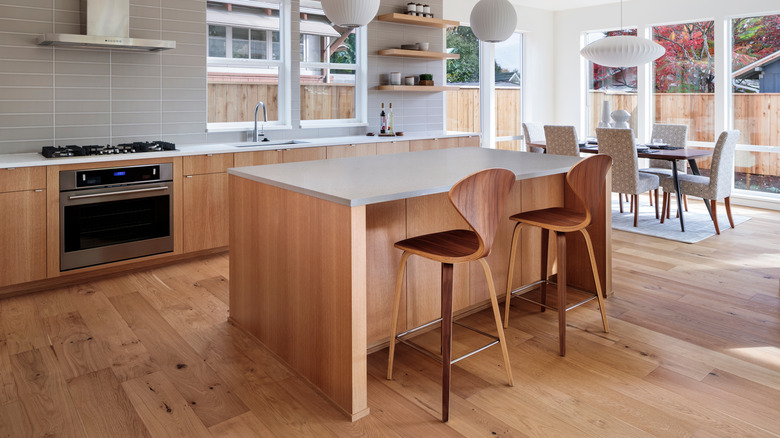 Busy wood grain flooring