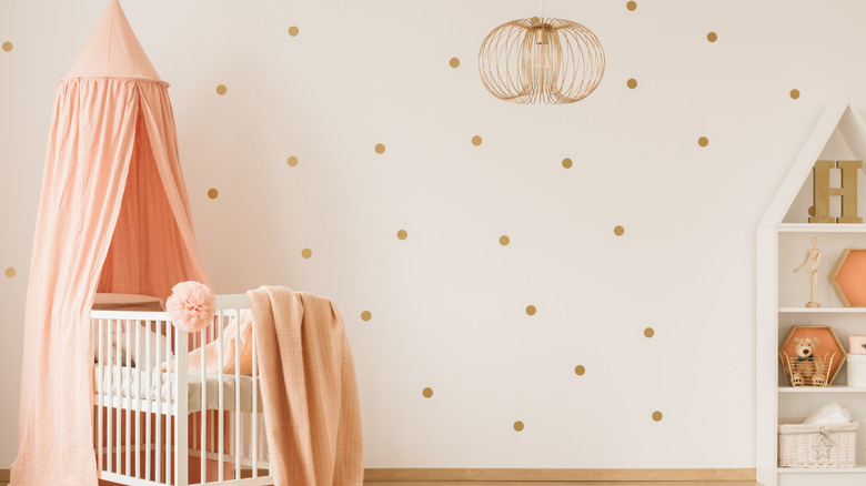 polka dots on child's wall