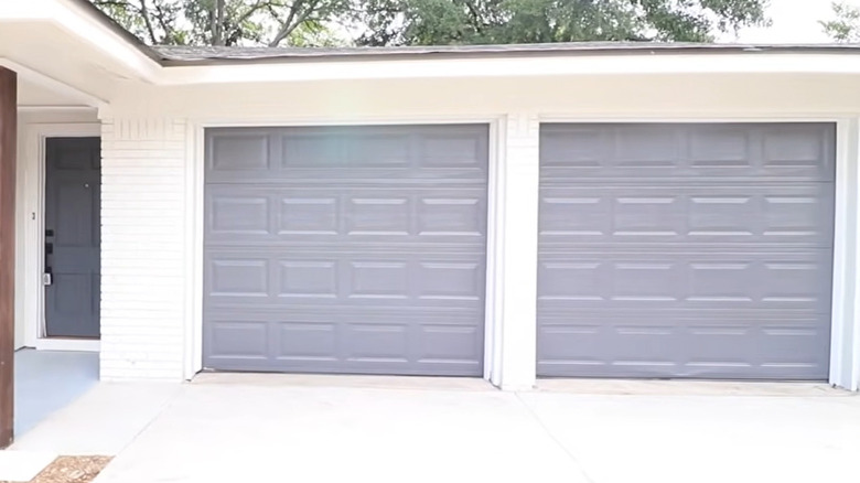 two gray garage doors