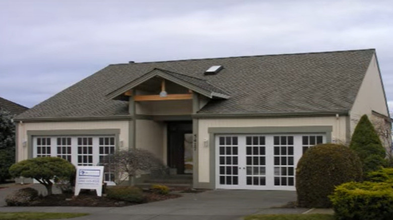 multi-window façade and gray roof