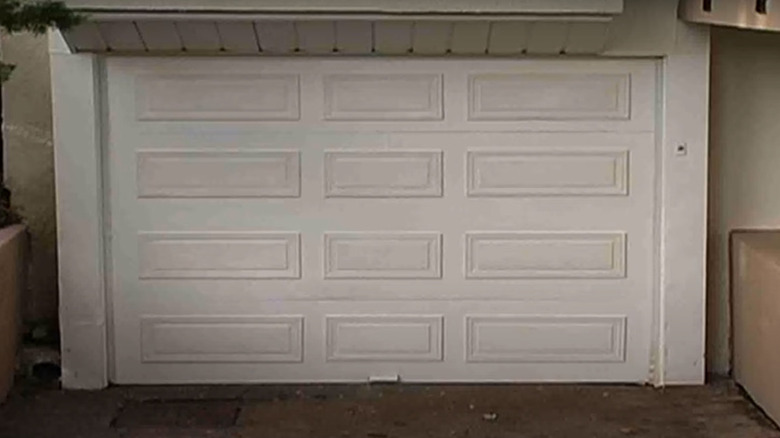 two-toned, paneled garage door